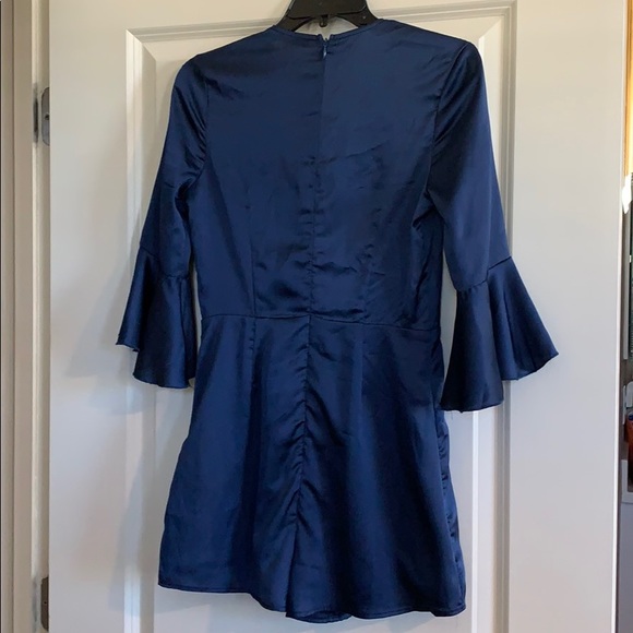 Small Navy Blue Short Romper w/ Back Zip - Picture 5 of 9